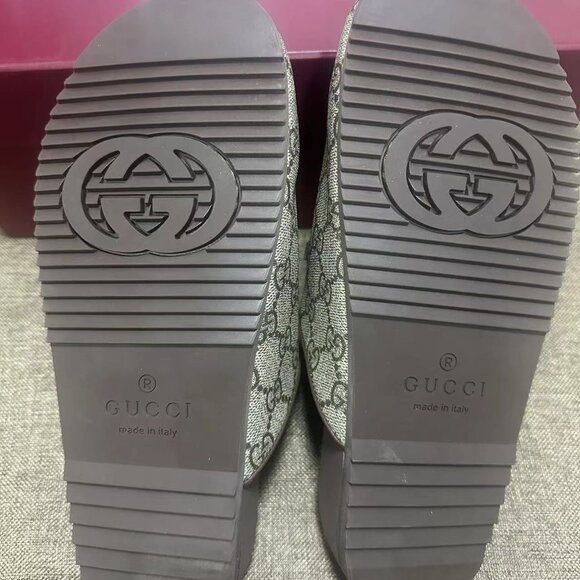 Gucci Brown Monogram Slippers - Picture 6 of 6